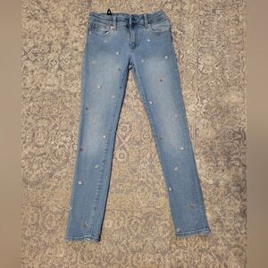 Embellished Light Blue Jeans For Girls